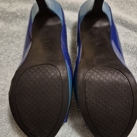 Mossimo Womens Stiletto Heels Shoes Size 8 Slip On Blue/Teal Peep Toe - Picture 10 of 12